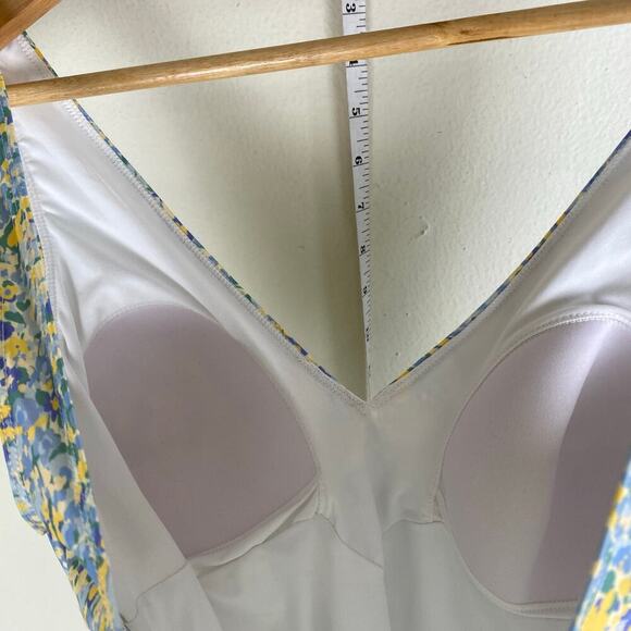 NWT Summersalt Perfect Wrap Blue Yellow Floral One-Piece Swimsuit Size 10 - Picture 10 of 14